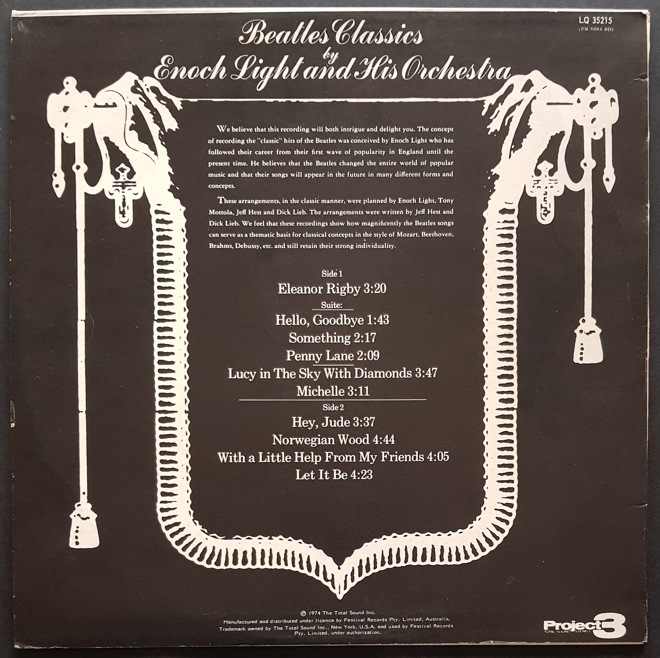 Beatles - Classic Orchestral Renditions of Beatles Songs By Enoch Light And His Orchestra