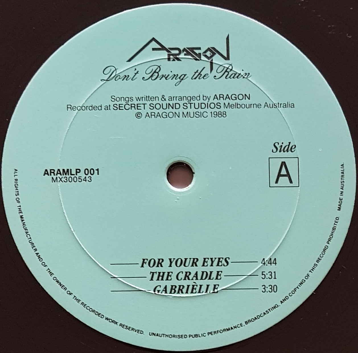 Aragon - 'Don't Bring The Rain' Symphonic Progressive Rock Album 1988 Self - Release