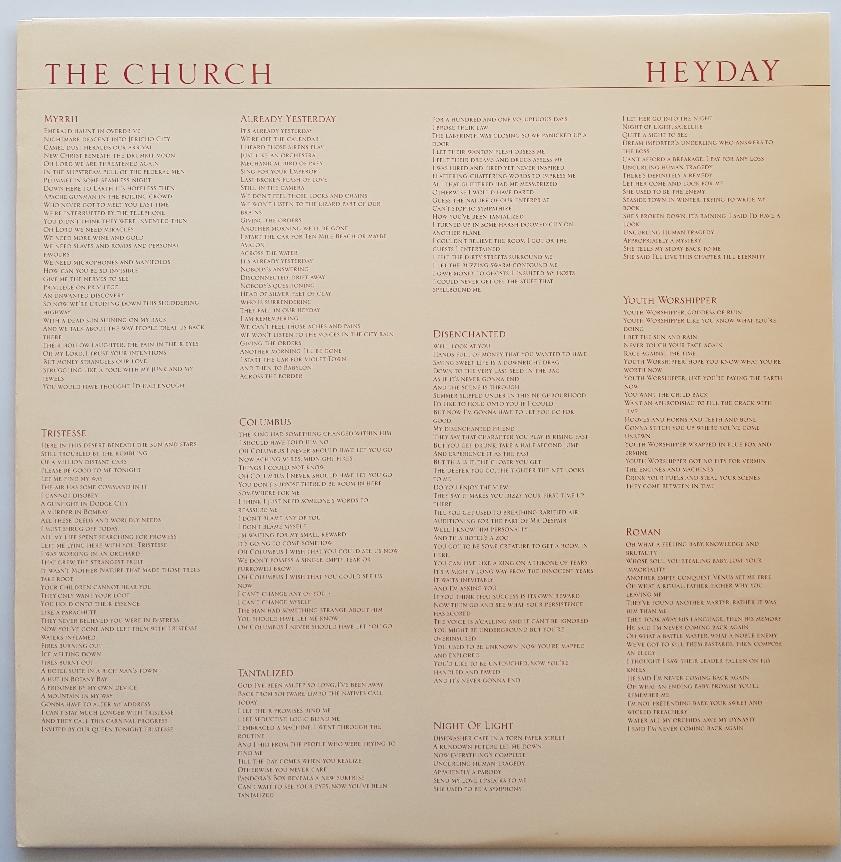 Church - Heyday - Promo Sample Over - print Labels (1985 Parlophone PCSO.430034)