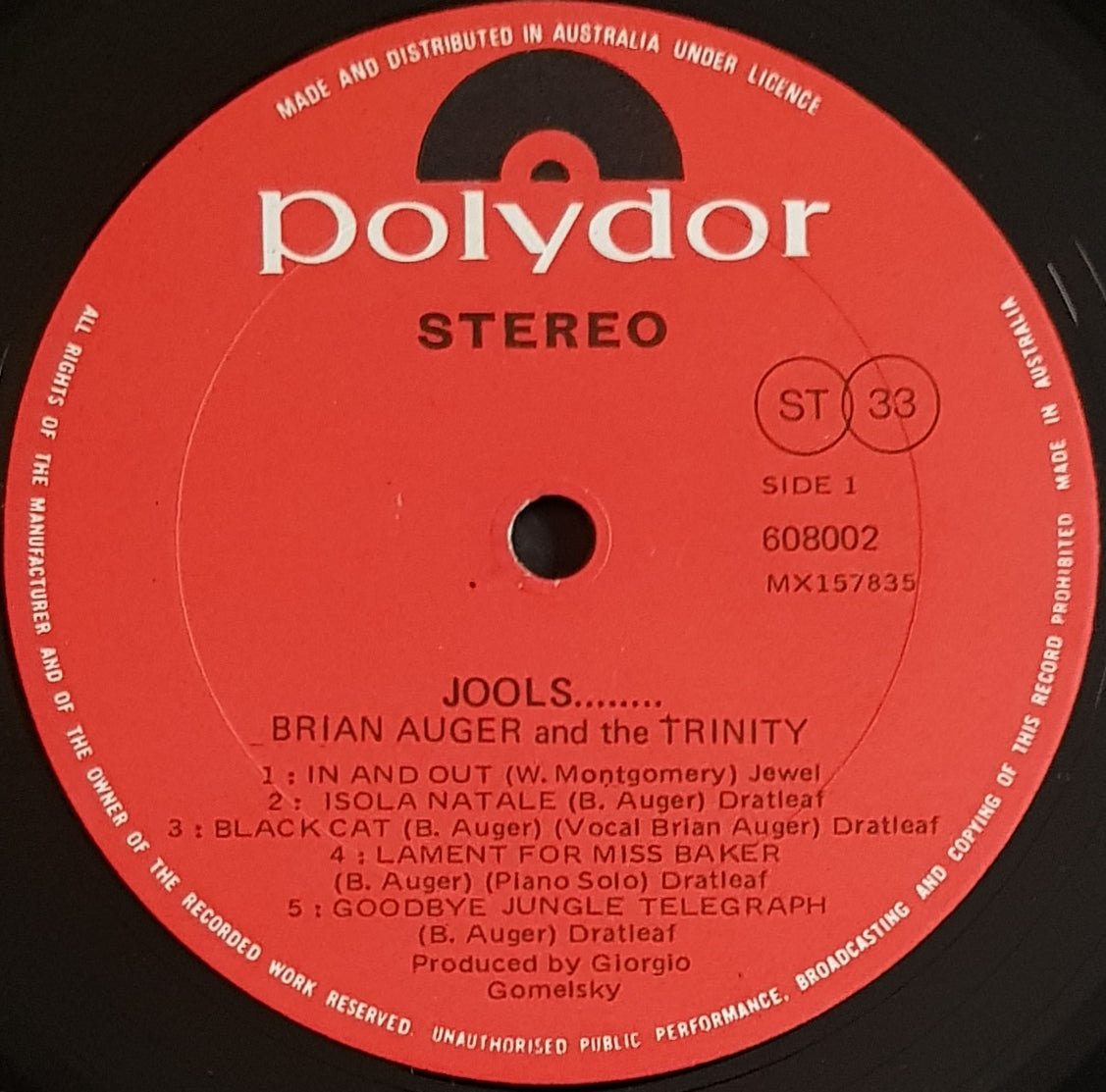 Music Album - Brian Auger, Julie Driscoll & The Trinity's Jools