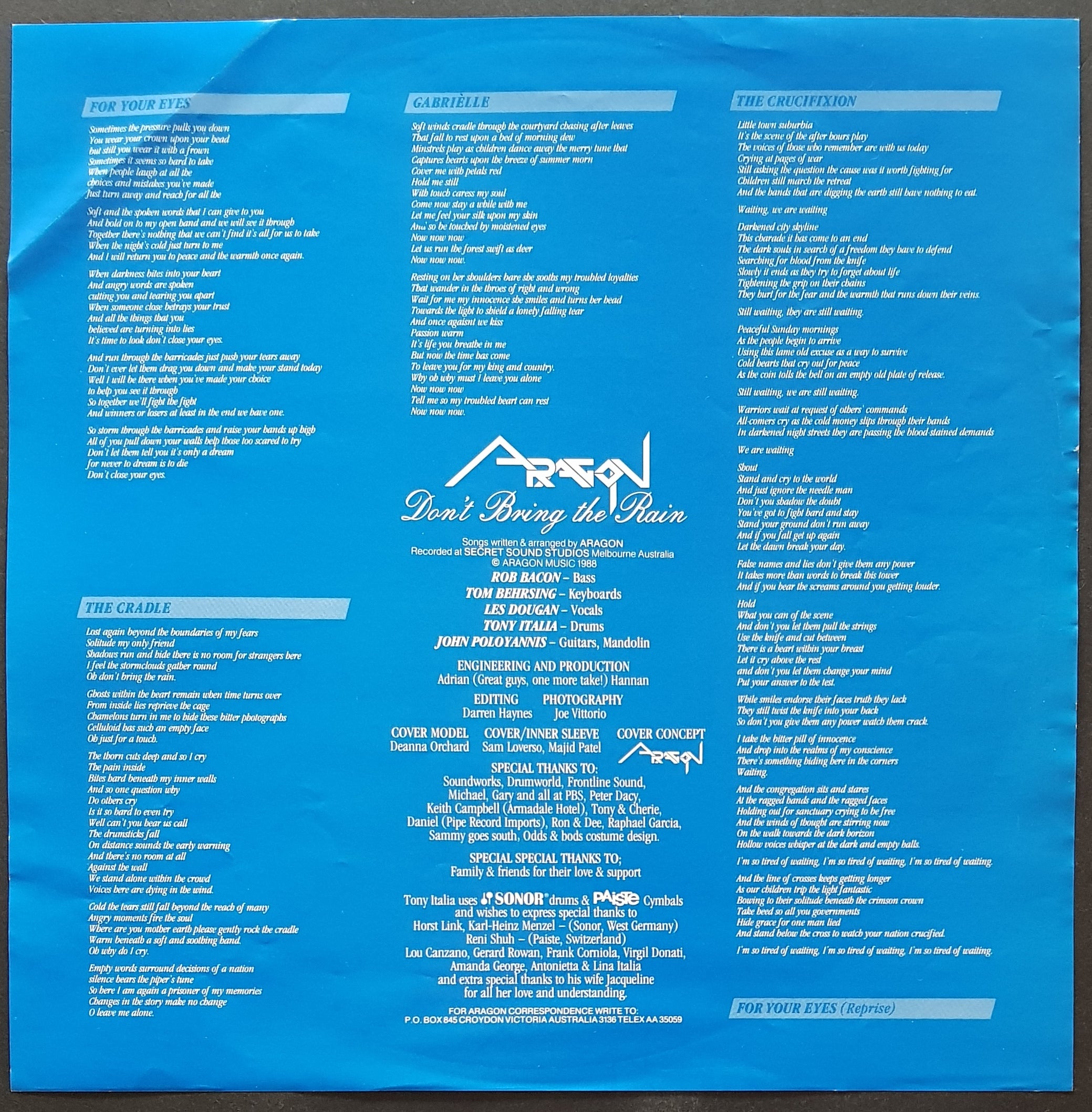 Aragon - 'Don't Bring The Rain' Symphonic Progressive Rock Album 1988 Self - Release