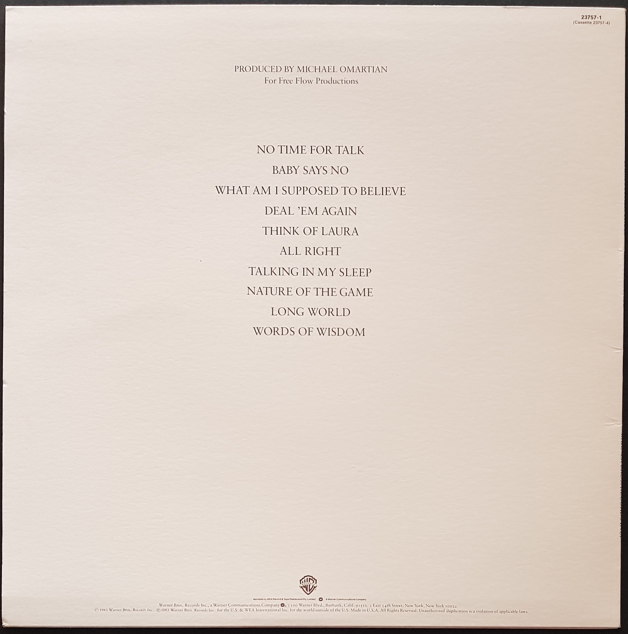 Christopher Cross - Another Page Vinyl Record from 1983