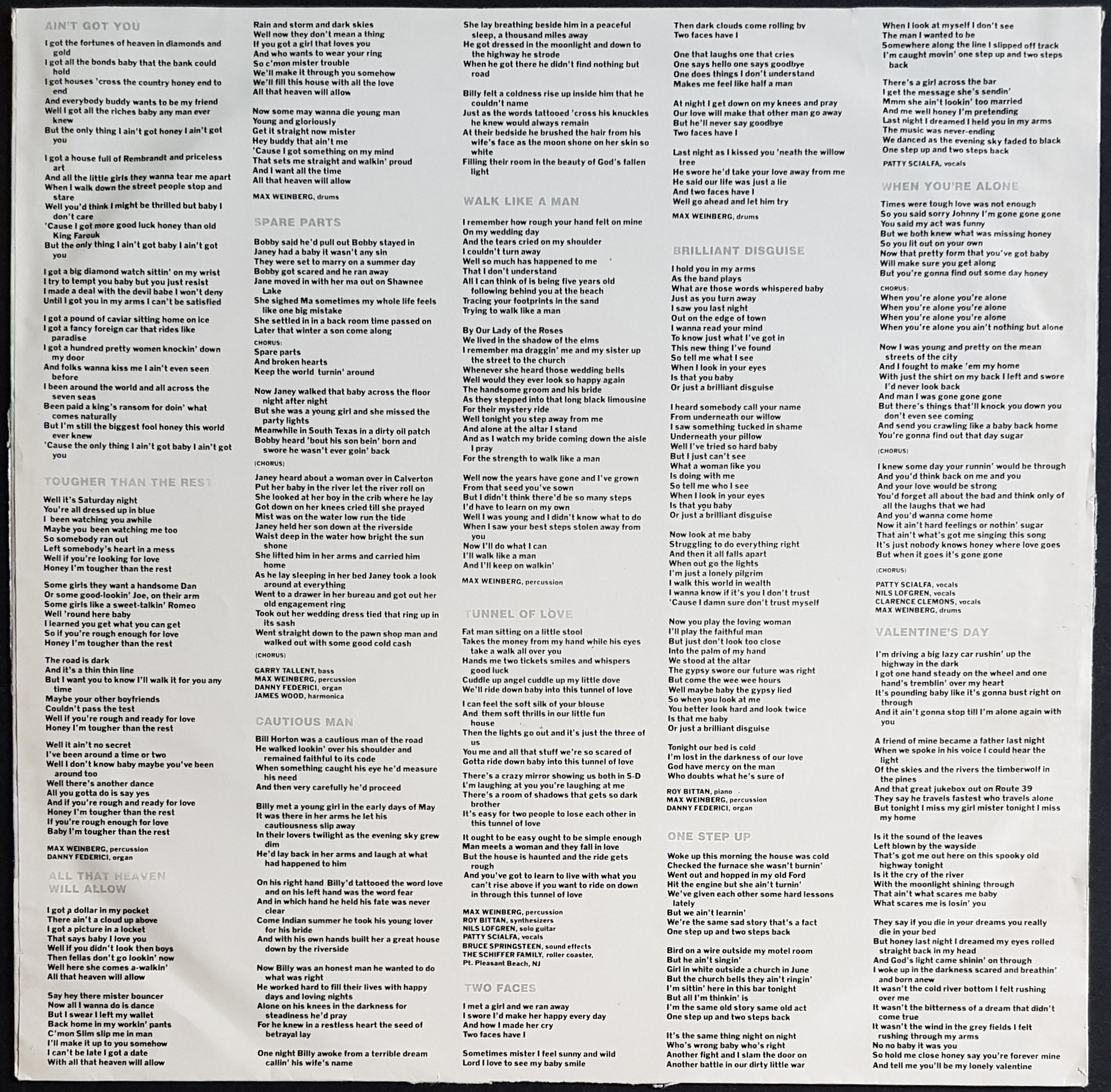 Bruce Springsteen's Music Album - Tunnel Of Love