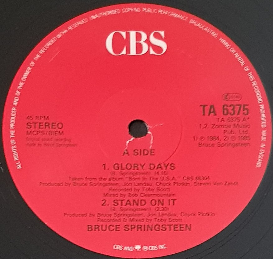Bruce Springsteen's Classic - Glory Days EP from 1985