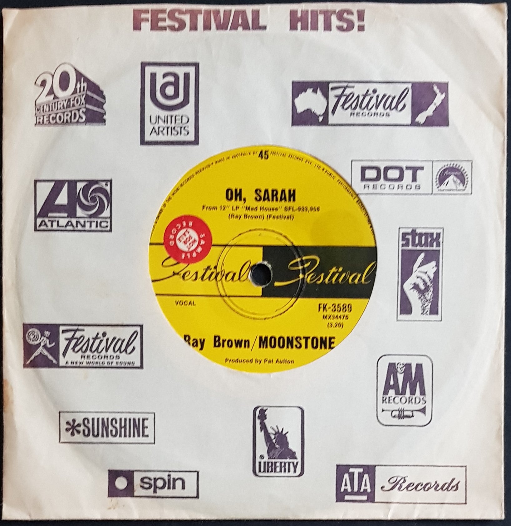 Brown, Ray / Moonstone - Oh, Sarah - 1969 Festival Record