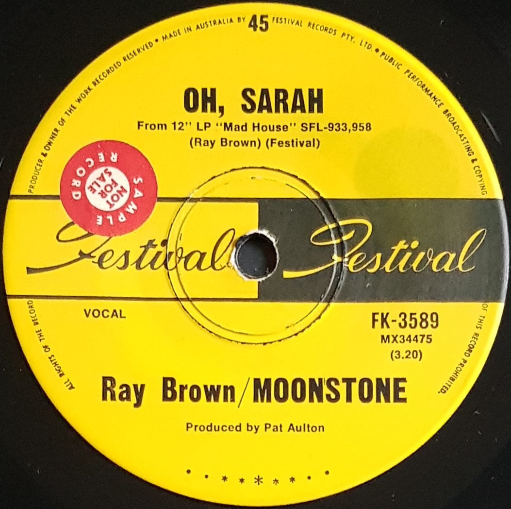 Brown, Ray / Moonstone - Oh, Sarah - 1969 Festival Record