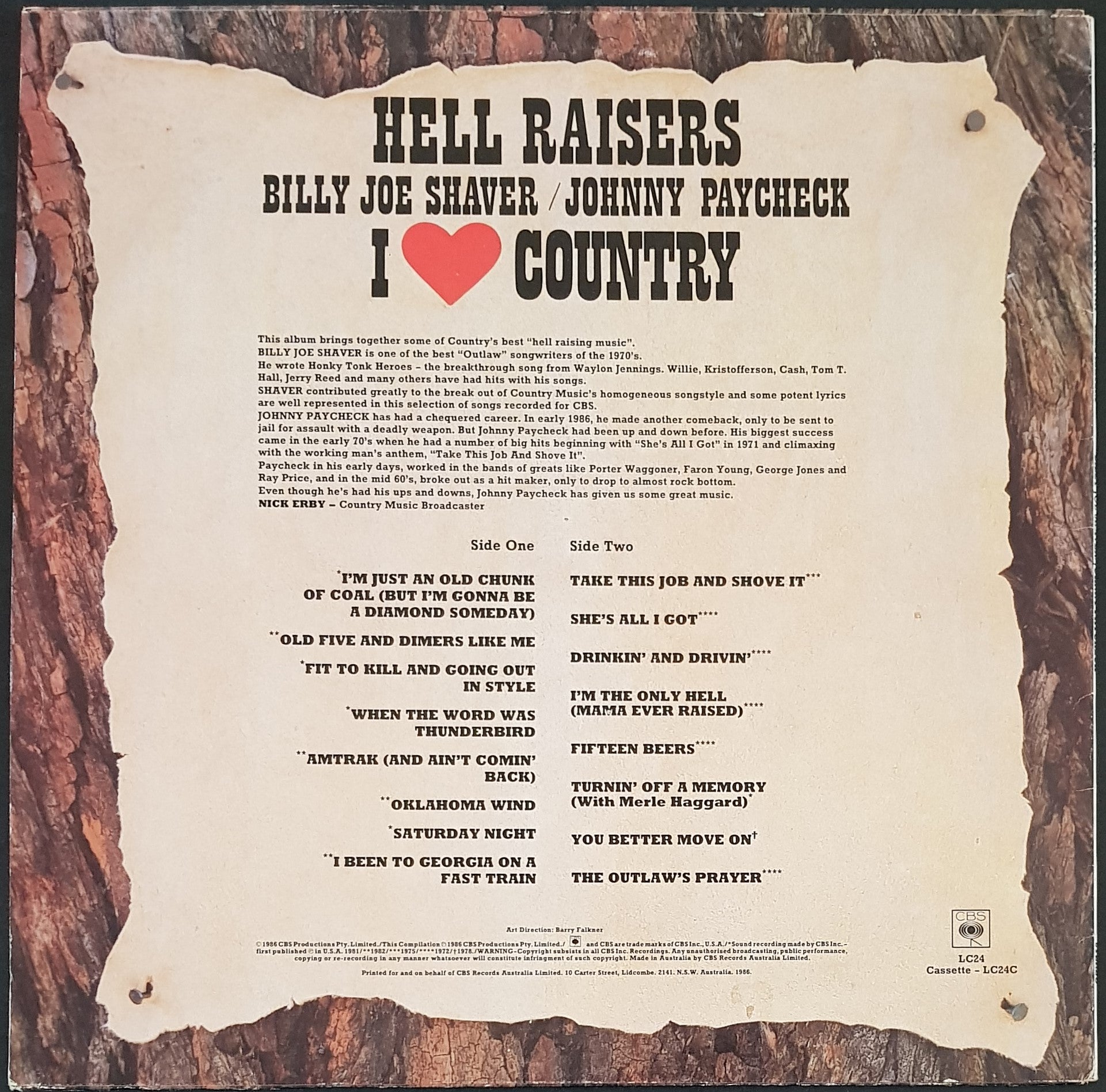 Billy Joe Shaver and Johnny Paycheck - Hell Raisers (Classic Music Album)