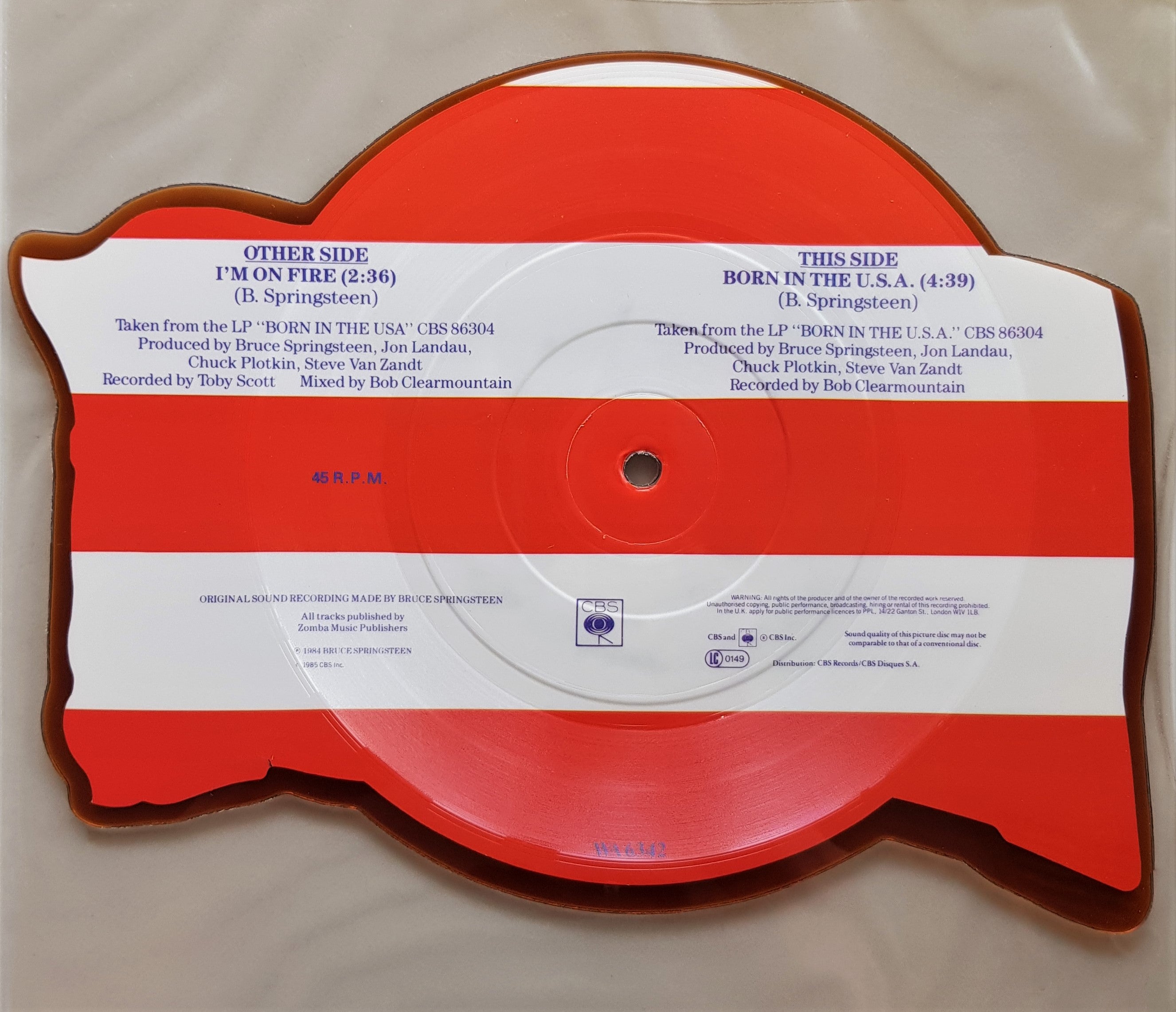 Bruce Springsteen's Classic Single - 'I'm On Fire' Vinyl Record