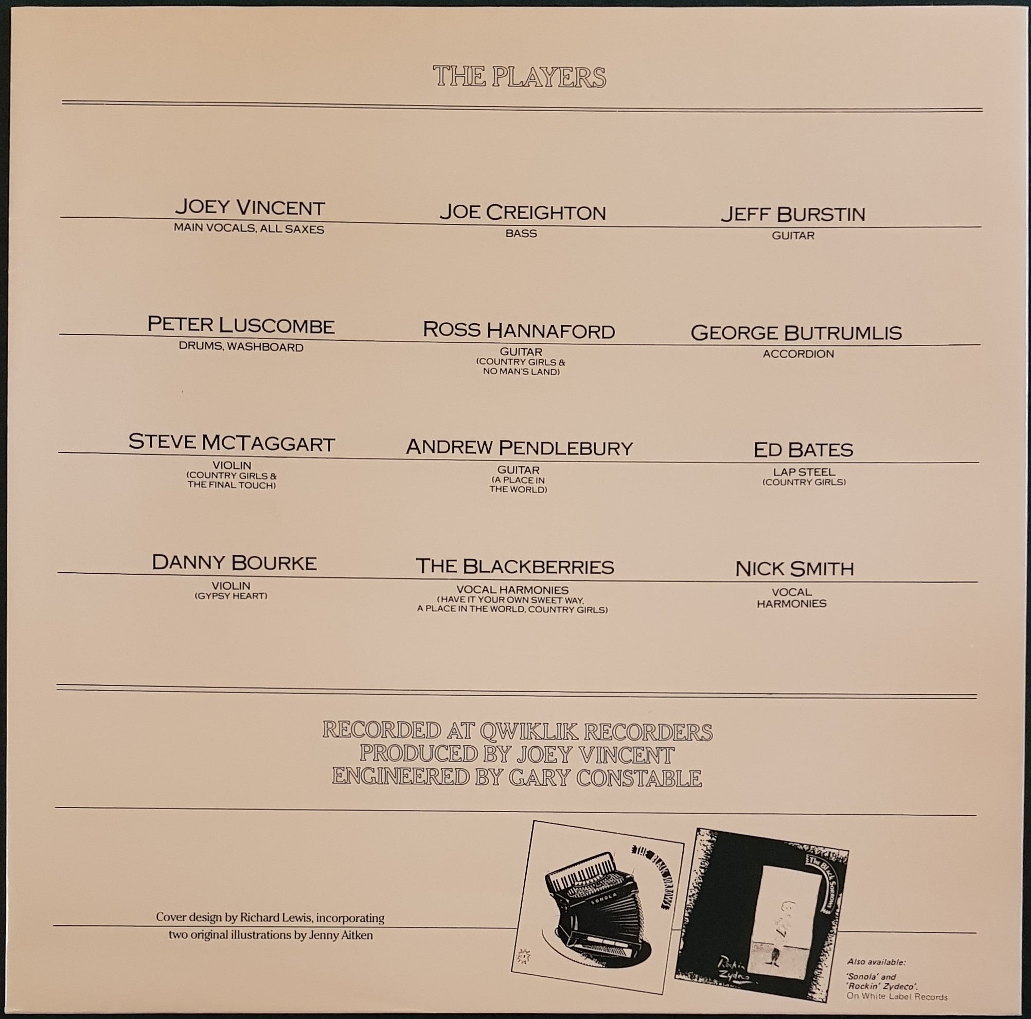 Black Sorrows - A Place In The World Vinyl Record by Spirit Records in 1985