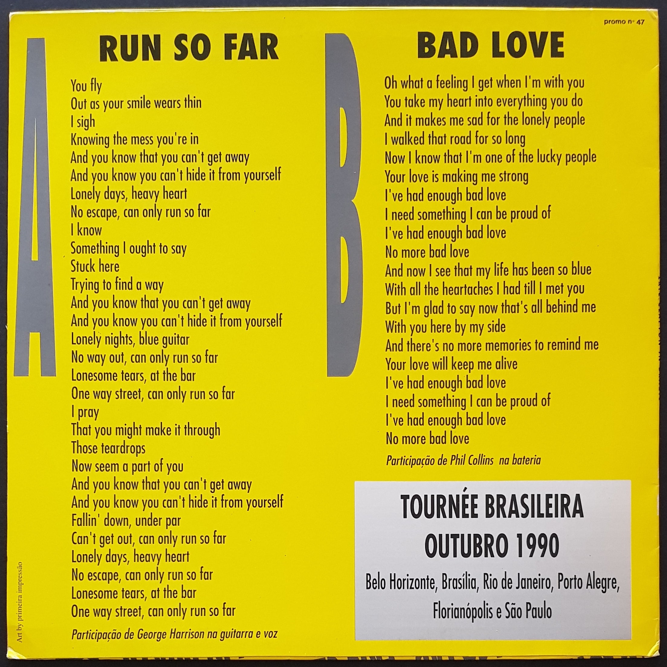 Eric Clapton's Exclusive In Brazil Album from 1990