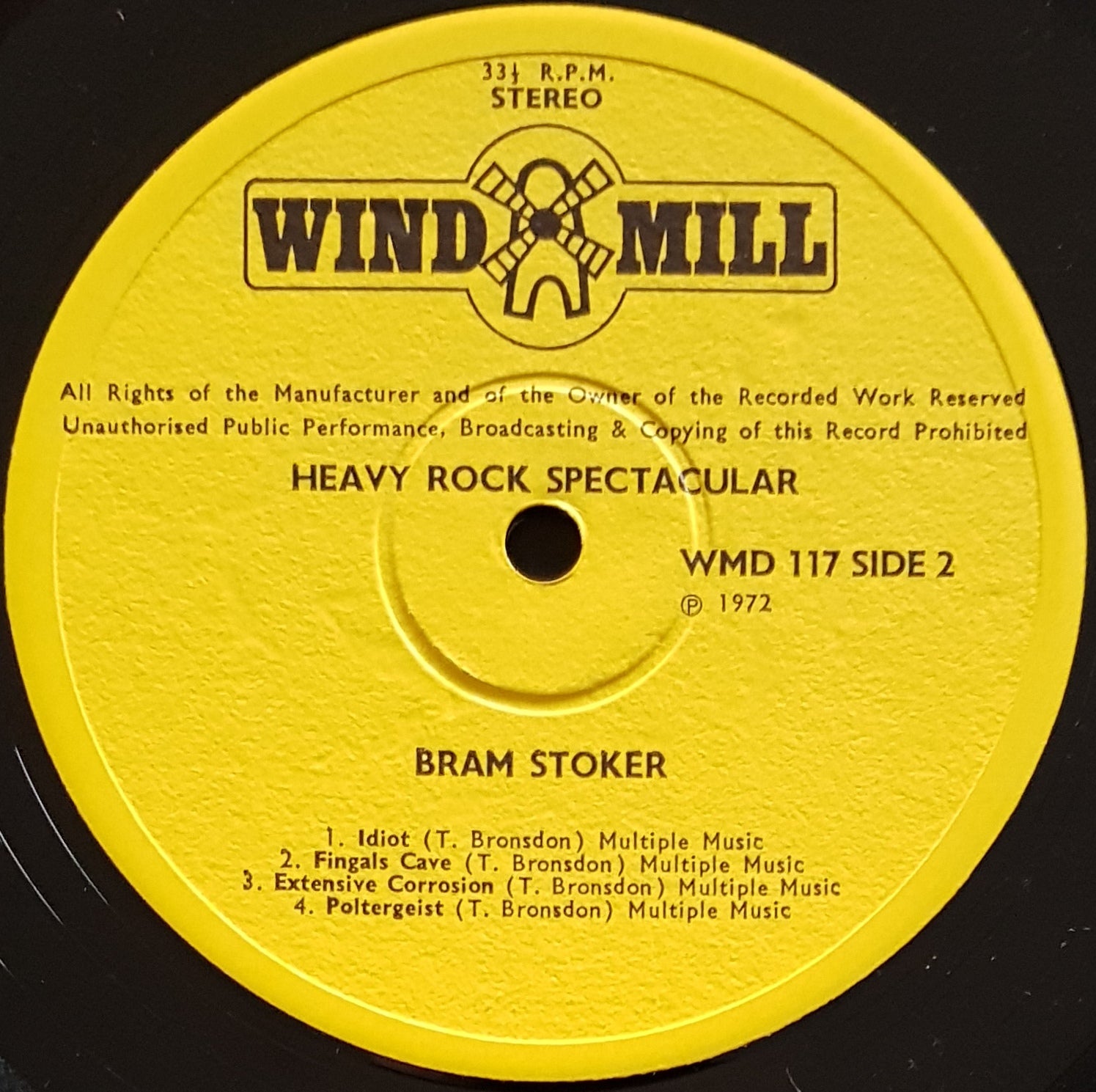 Bram Stoker - 1972 Heavy Rock Spectacular Vinyl Album