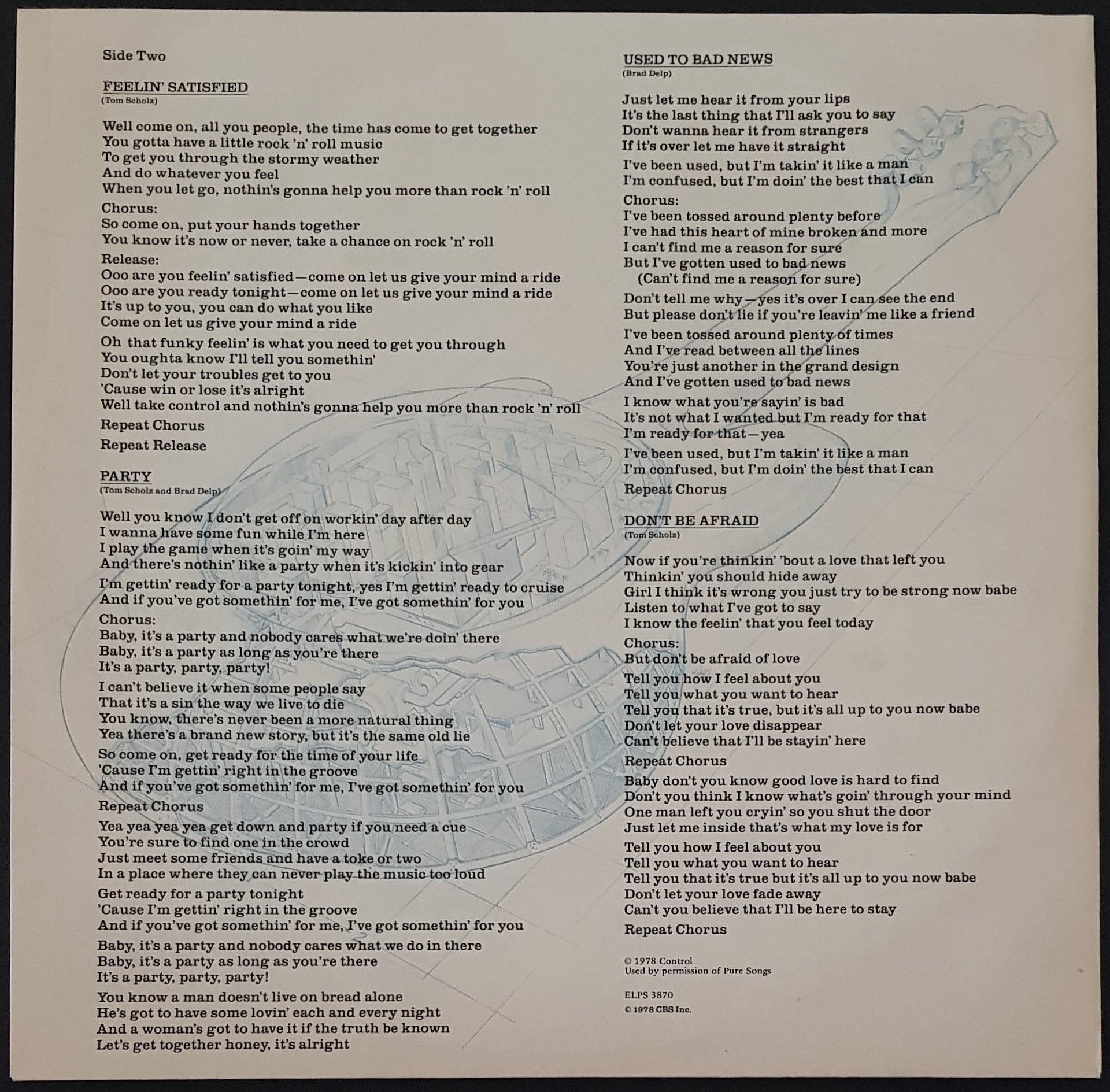 1978 Boston Album - 'Don't Look Back' with Gatefold Cover