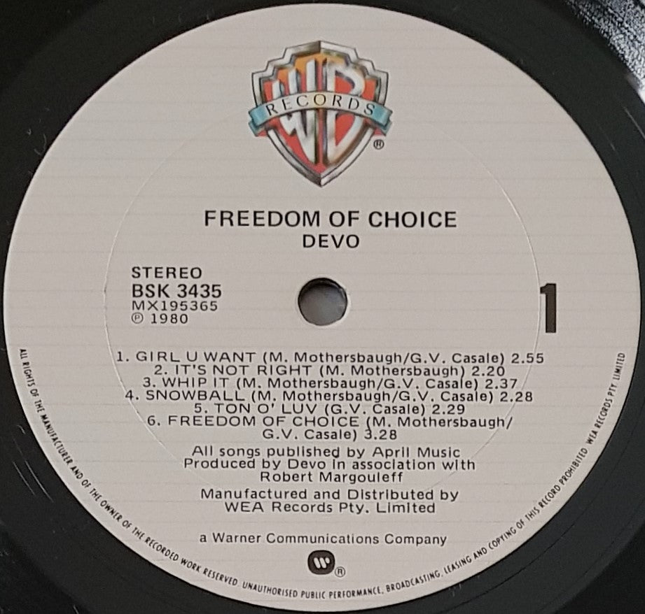 Devo - The Freedom of Making Choices Vinyl Record