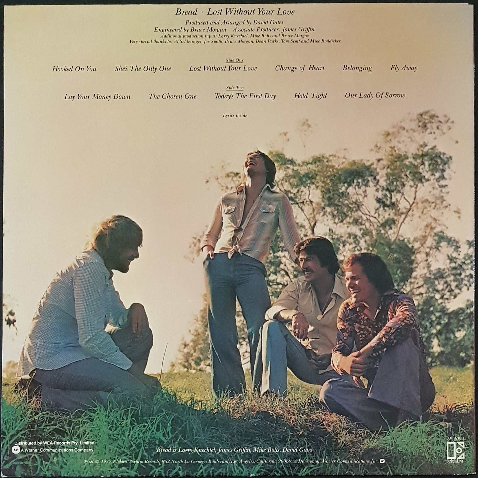 1977 Elektra Bread Album - 'Lost Without Your Love' with Gatefold Cover