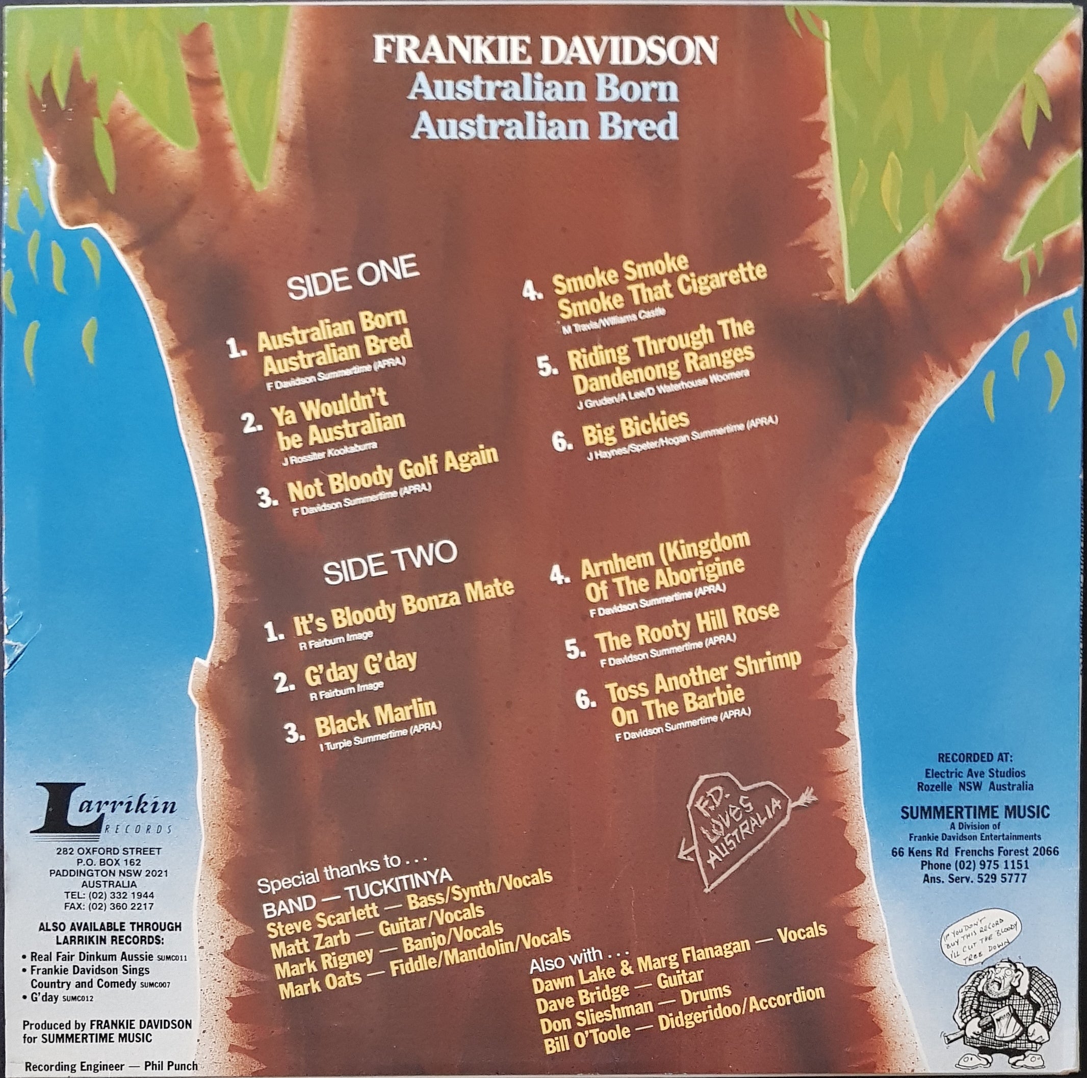 Frankie Davidson - Australian Born and Bred Vinyl Record