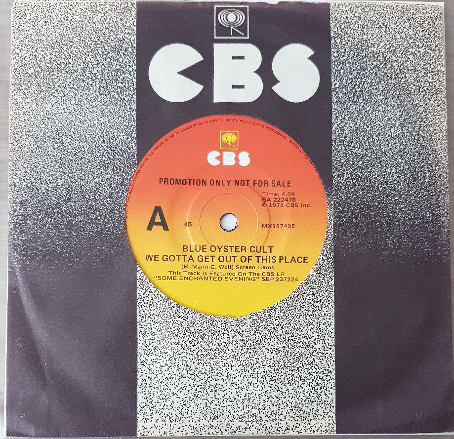 Rare Early Blue Oyster Cult 45 - We Gotta Get Out Of This Place