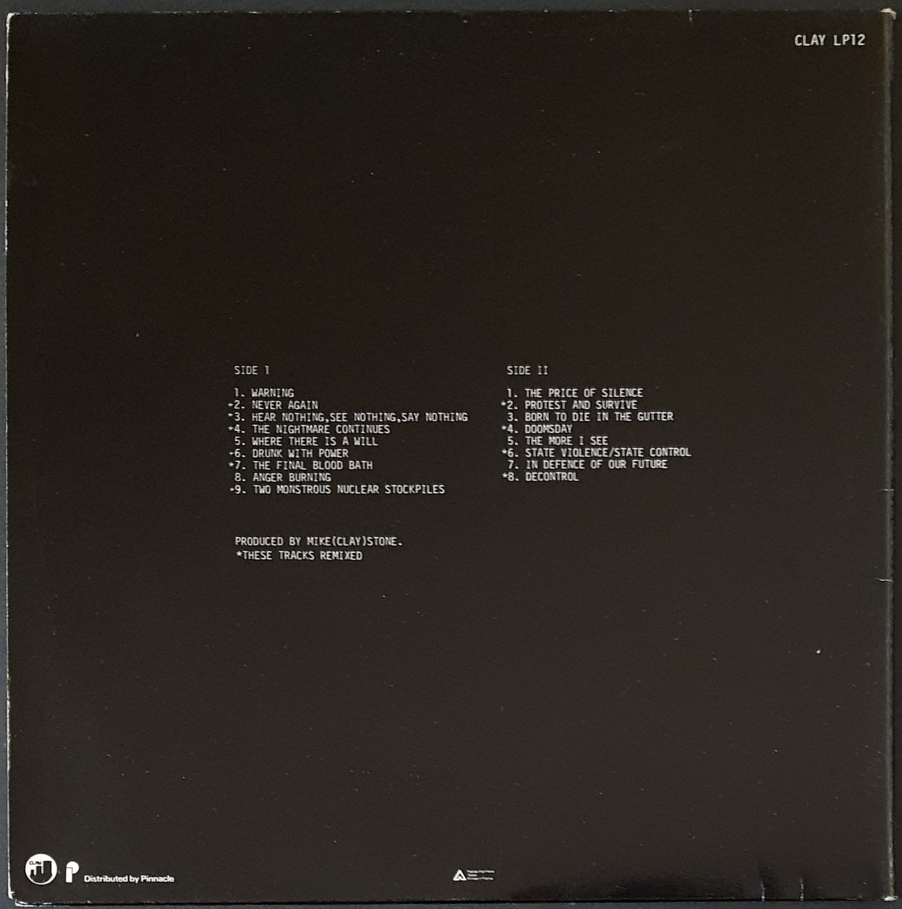Discharge - Never Again, A Classic Clay Records LP Album