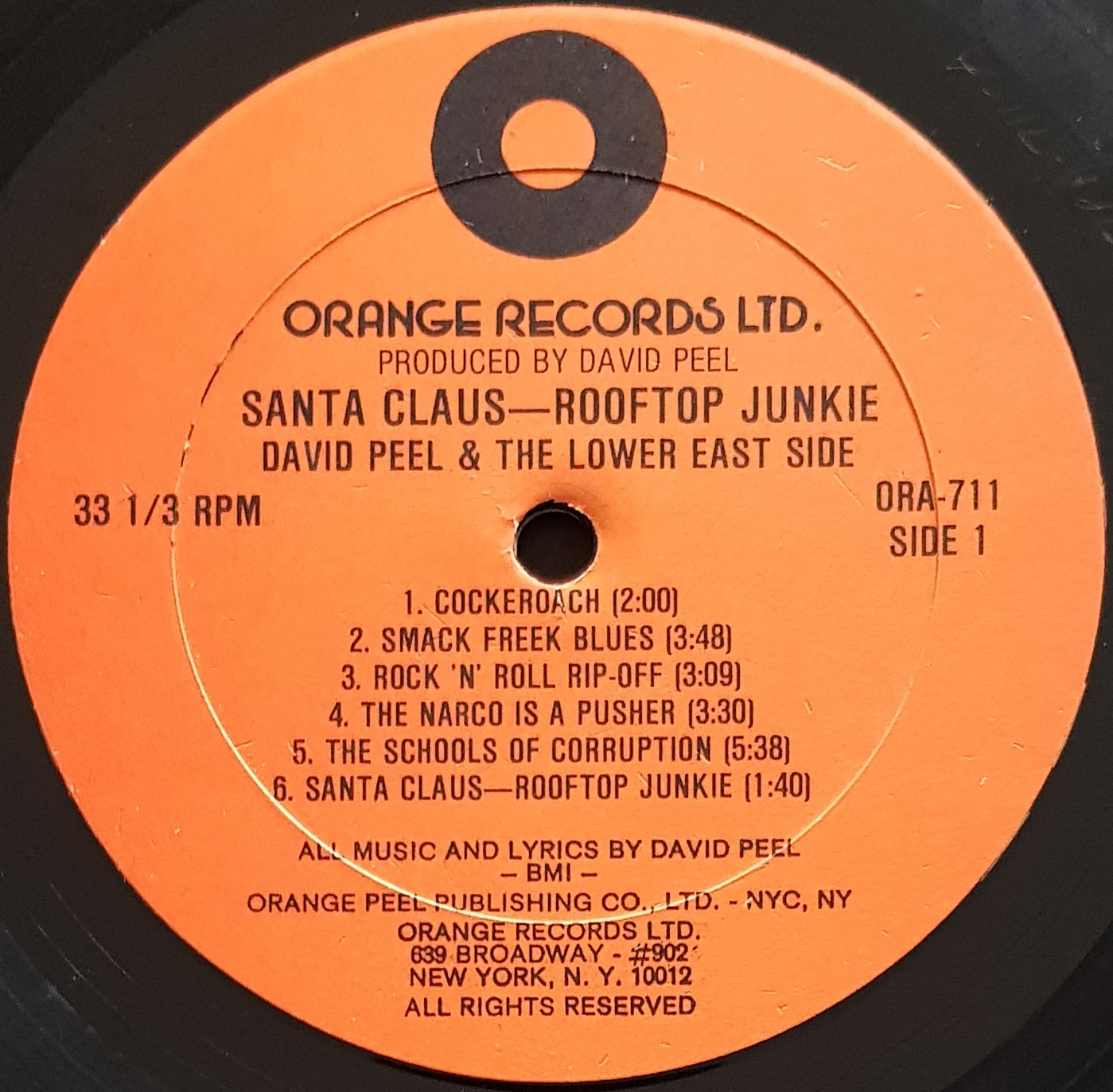 David Peel & The Lower East Side's Signed Santa Claus - Rooftop Junkie Vinyl