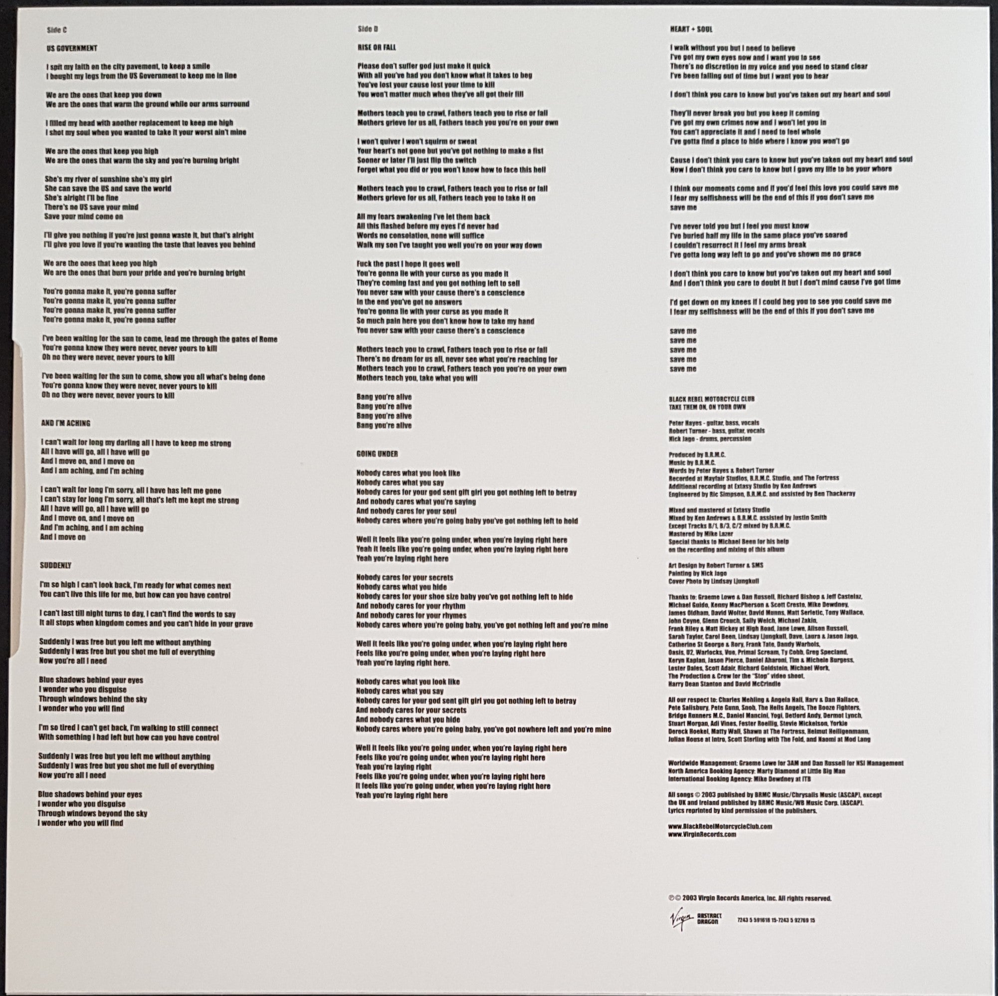 Album - Black Rebel Motorcycle Club's 'Take Them On, On Your Own'