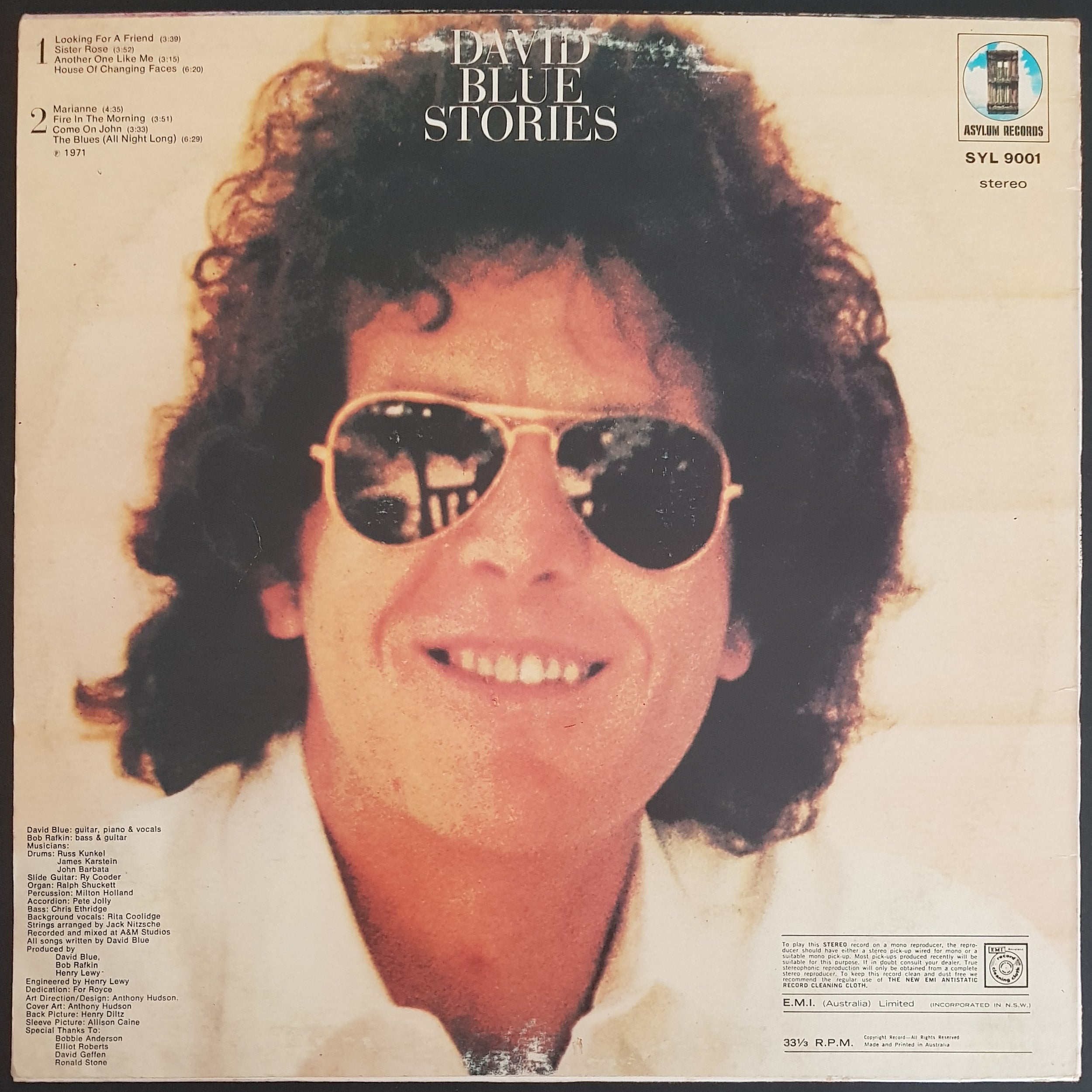 Fantastic David Blue's Stories - 1971 Original Record