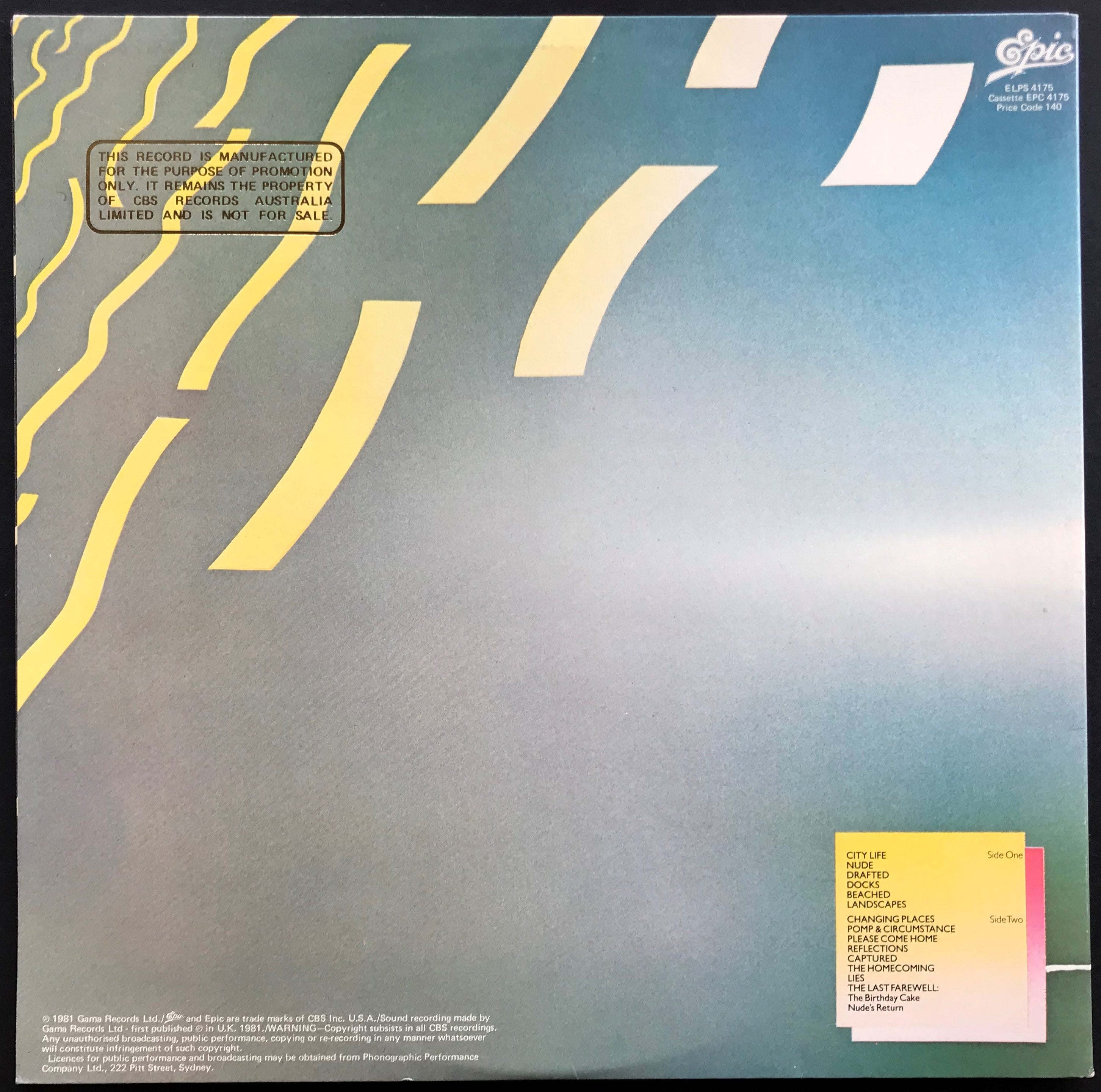 Nude Camel - 1981 Epic White Label Promo Record