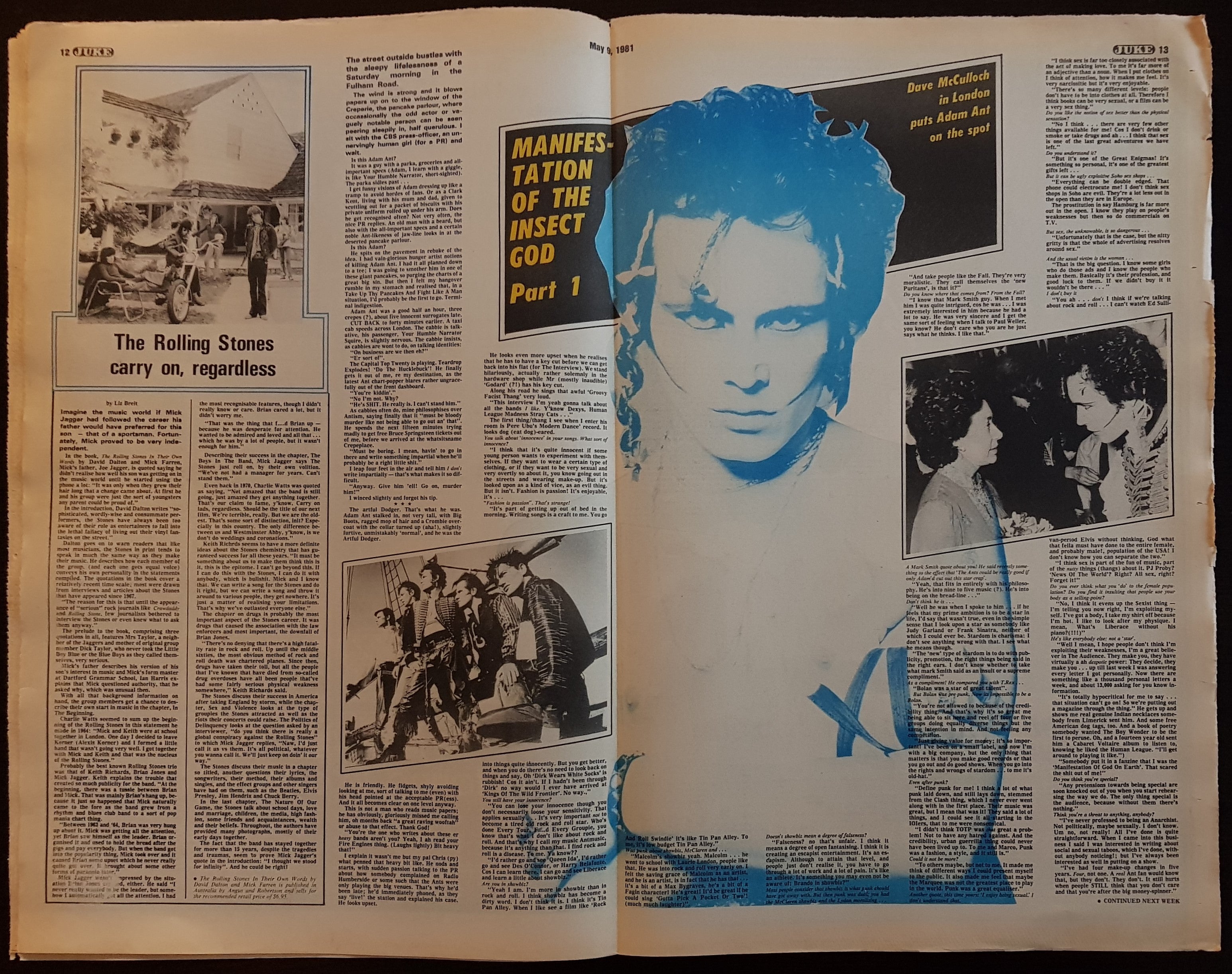 Adam & The Ants - Music Magazine Issue No.315, Dated May 9, 1981