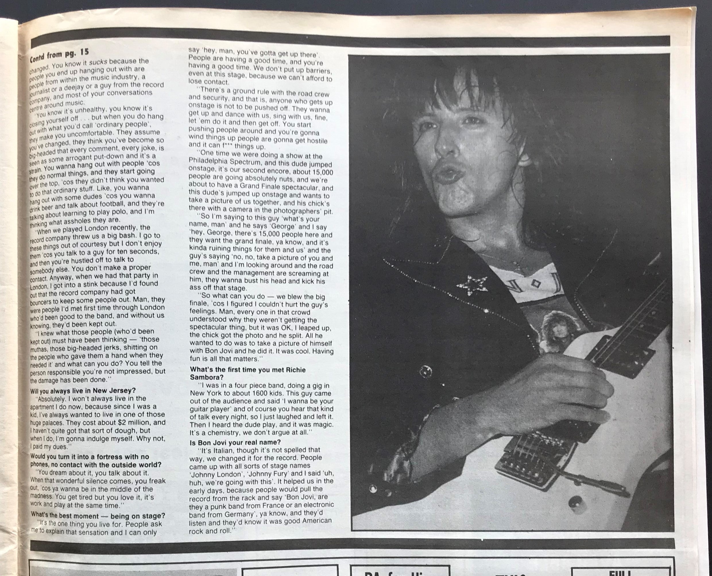 Bon Jovi Magazine - Special Issue of April 25, 1987 (Issue No.626)