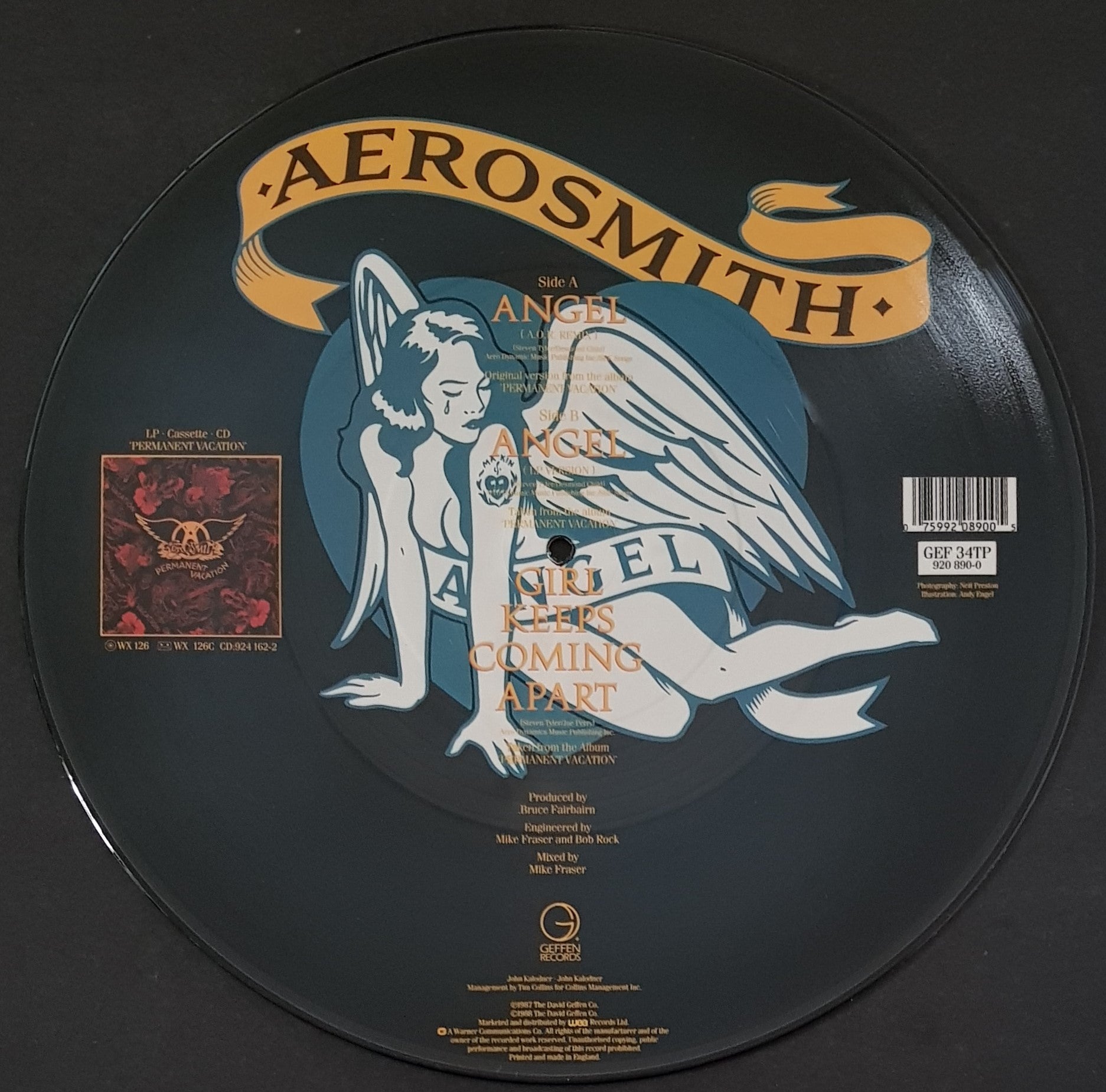 Aerosmith's Music Album - Angel Vinyl Record