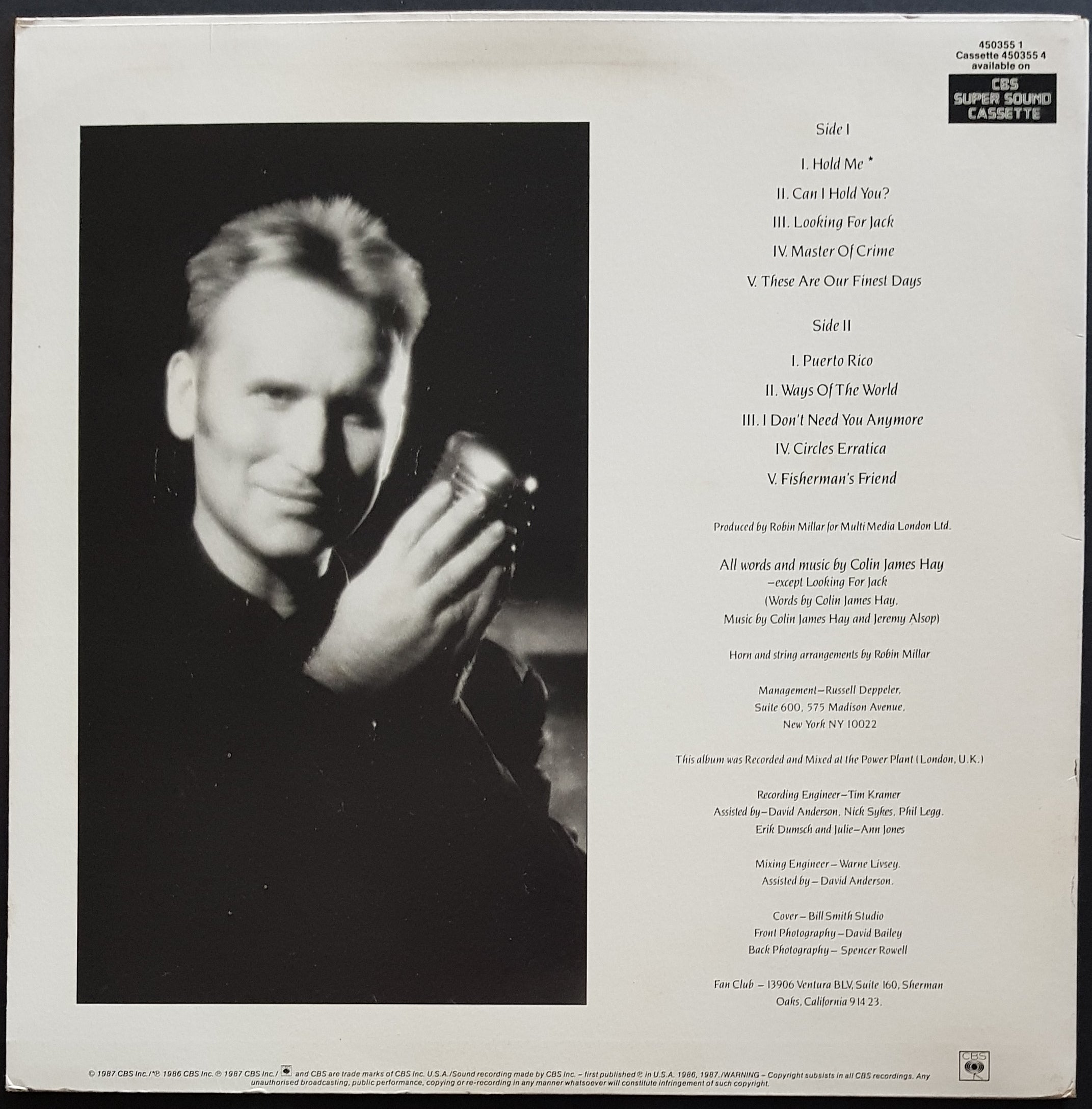 Colin James Hay's Vinyl Record - Looking For Jack