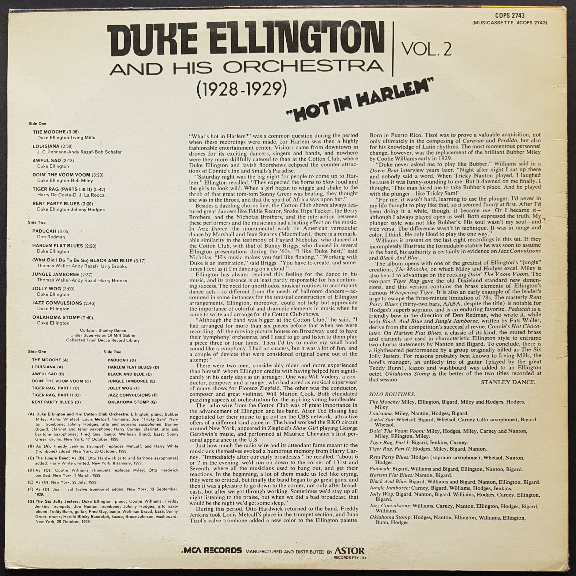 Duke Ellington - A Collection of Hot Tunes In Harlem (1928 - 1929), Volume 2 Jazz Album
