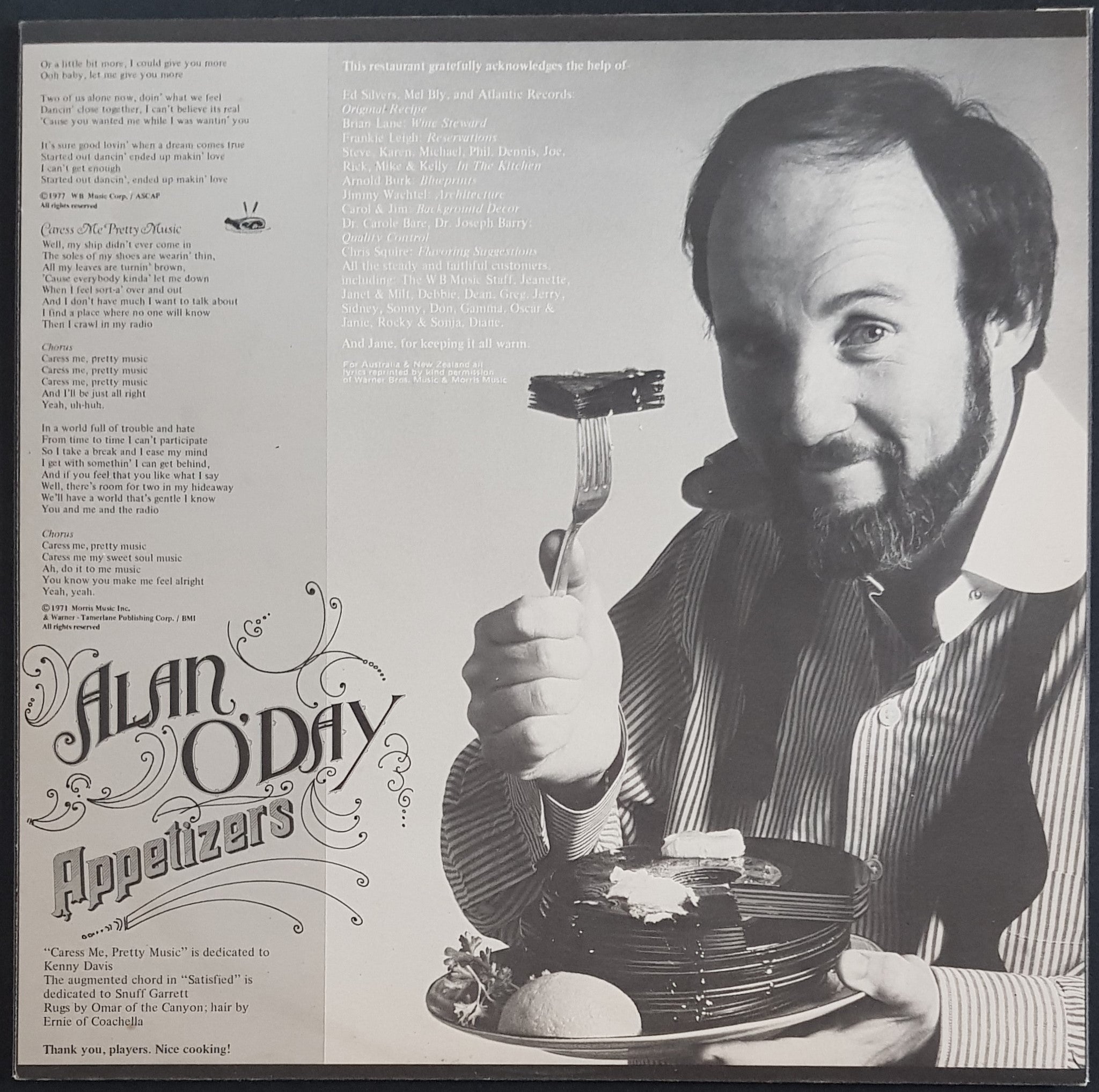 Alan O'Day - Appetizers, A Classic Music Album from Pacific Records