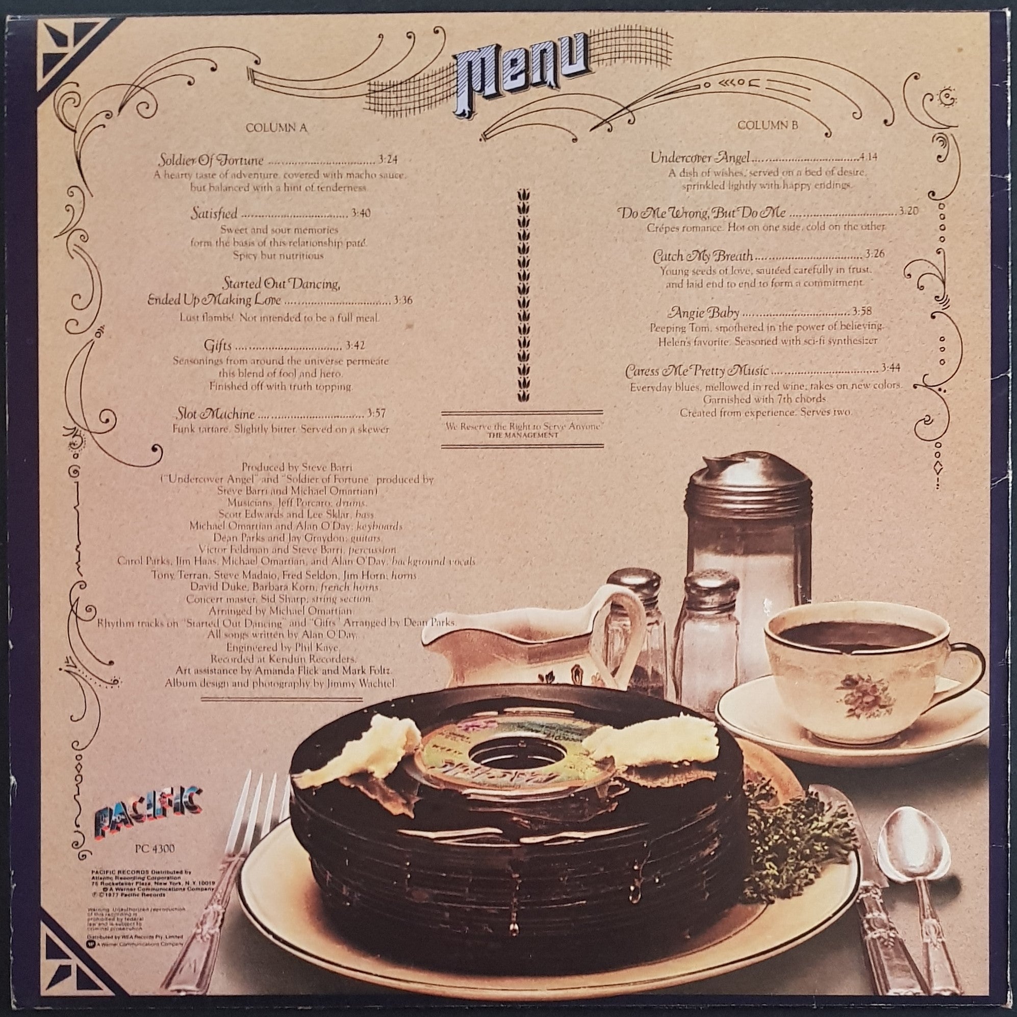 Alan O'Day - Appetizers, A Classic Music Album from Pacific Records