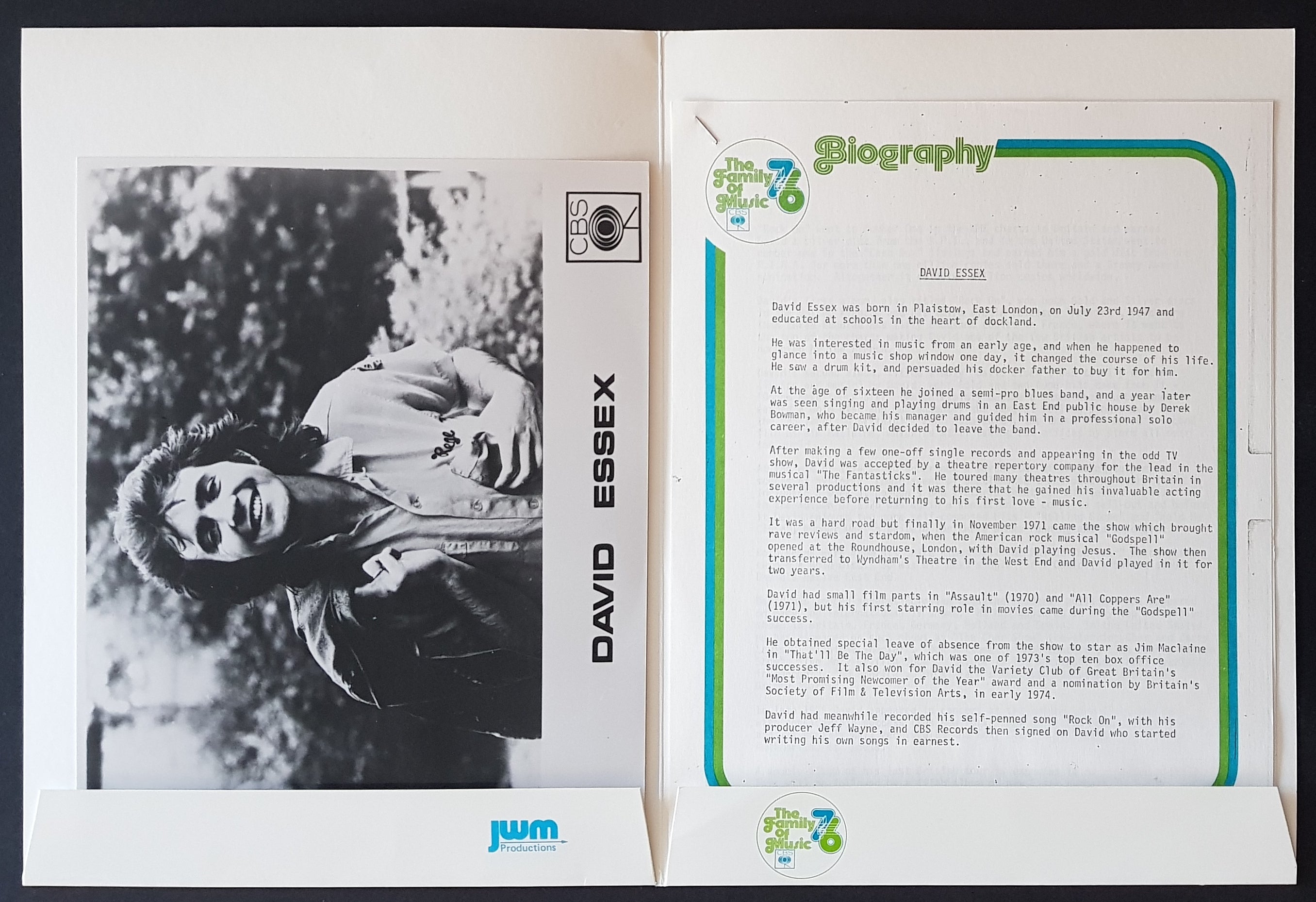 David Essex - Classic Release with Aus Tour Sticker and Press Kit