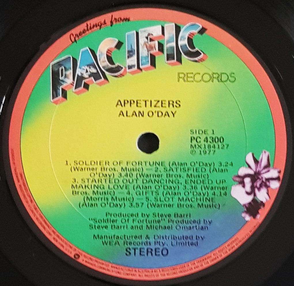 Alan O'Day - Appetizers, A Classic Music Album from Pacific Records