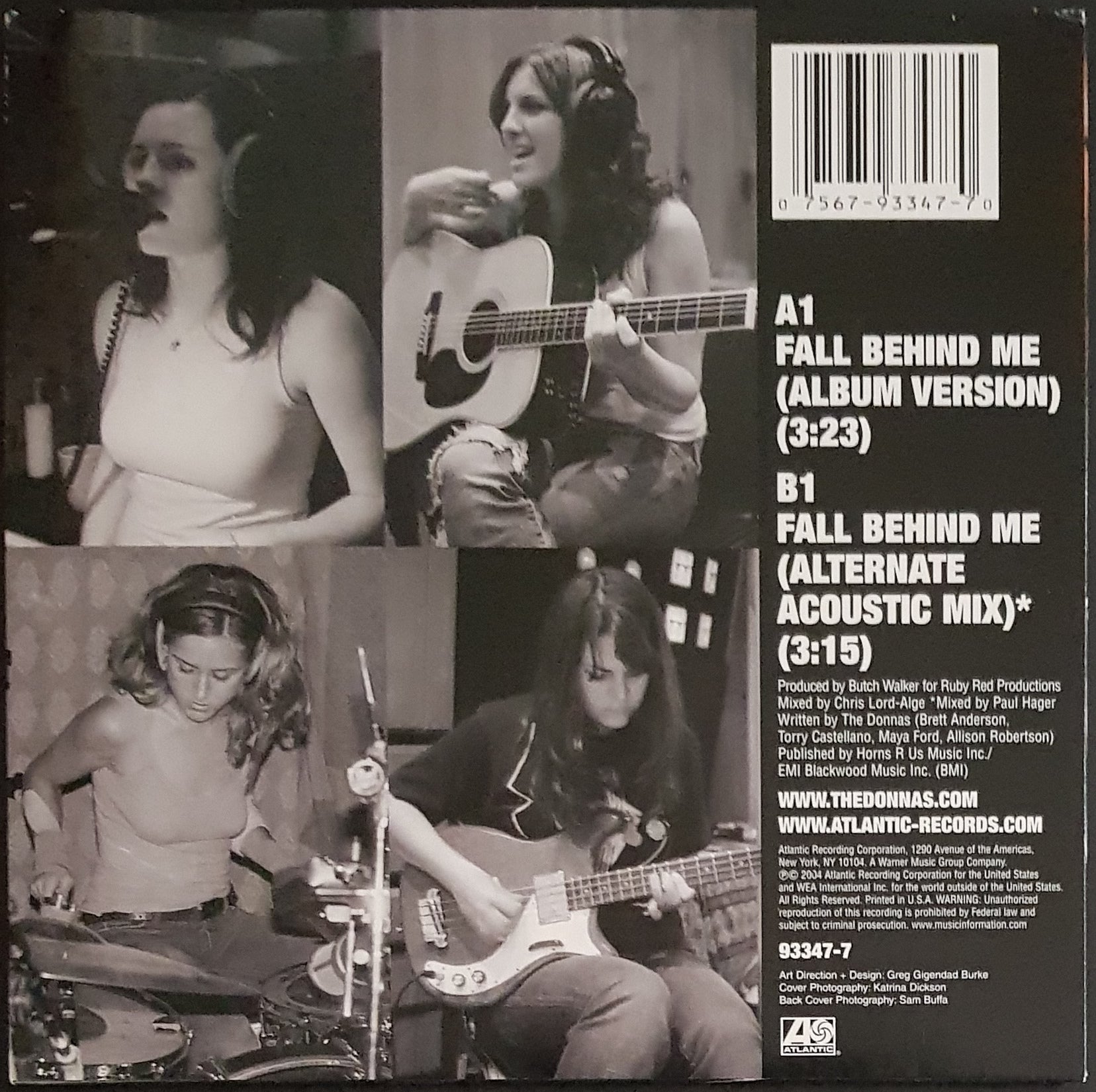Donnas' Vinyl Record - Fall Behind Me