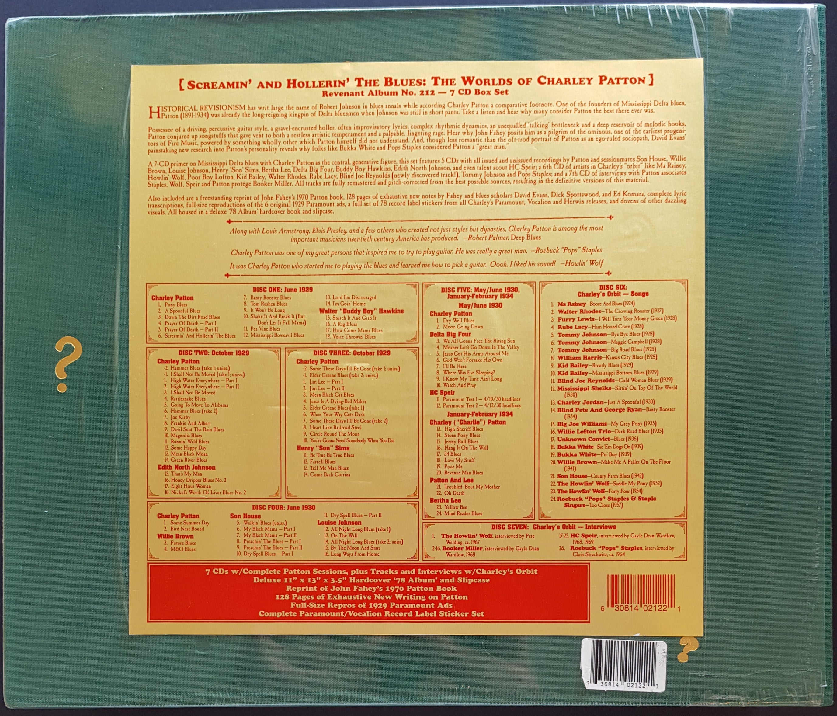 Charley Patton - An Unforgettable Collection of Screaming and Shouting the Blues - Remastered Box Set