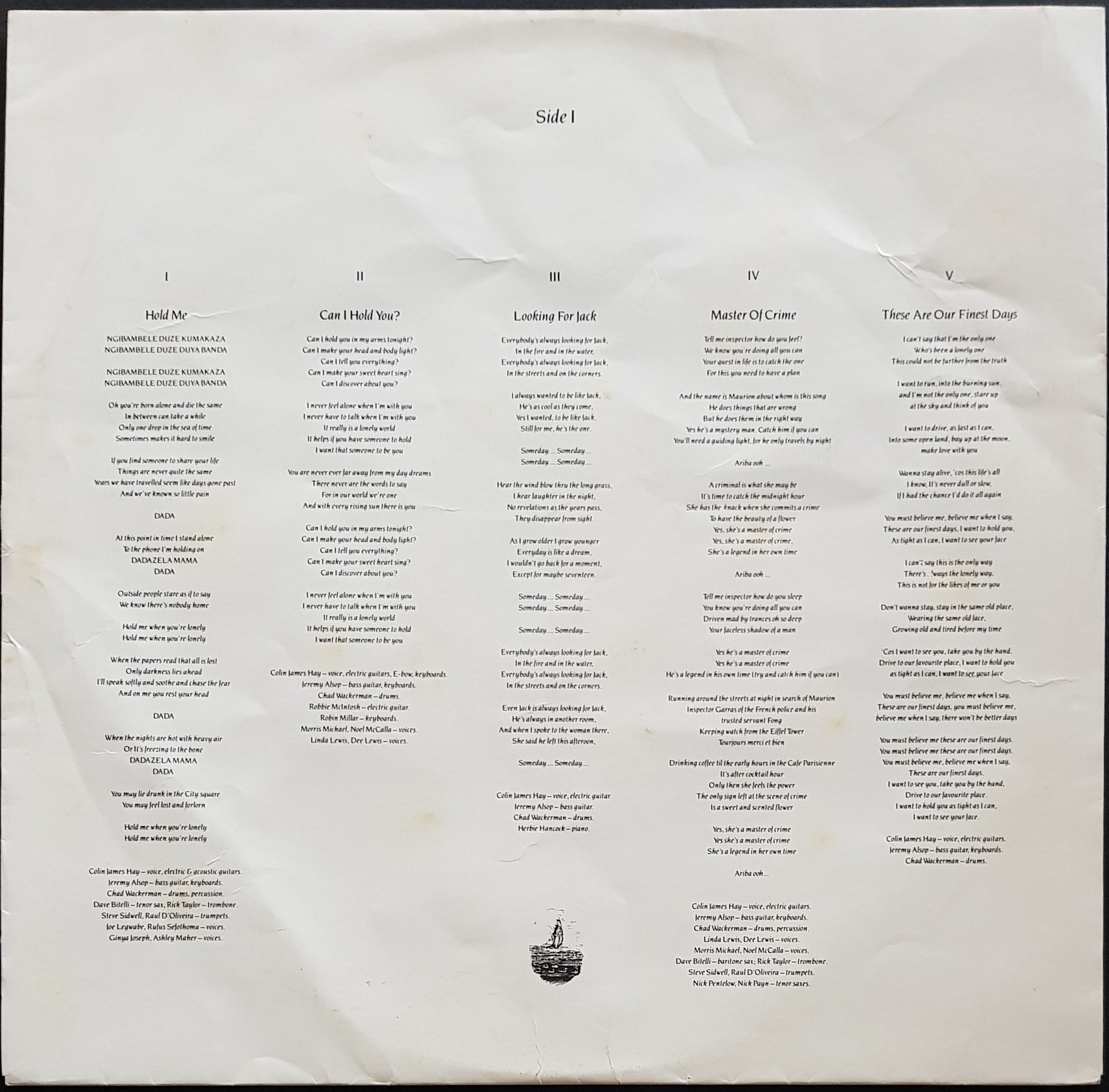 Colin James Hay's Vinyl Record - Looking For Jack